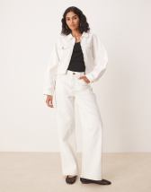 Mango Evan 100% cotton straight jeans with contrast stitch in indigo