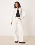 [SNDYS] SNDYS high waisted straight leg contrast stitch jeans in white (part of a set) XL WHITE