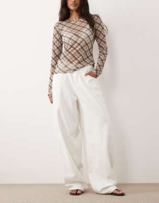 Jean bouffant large en coton léger - Blanc L