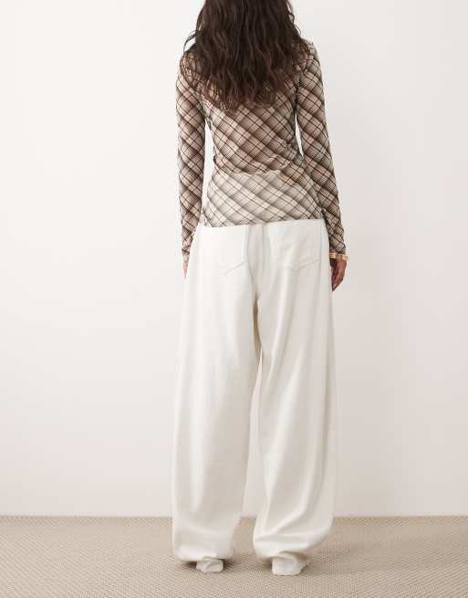 SNDYS - Jean bouffant large en coton léger - Blanc, 2 de 5