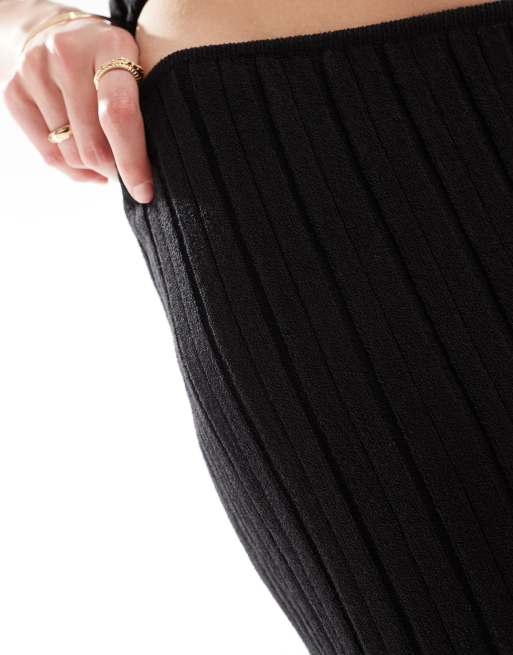 SNDYS knit rib maxi skirt in black (part of a set), 5 of 5