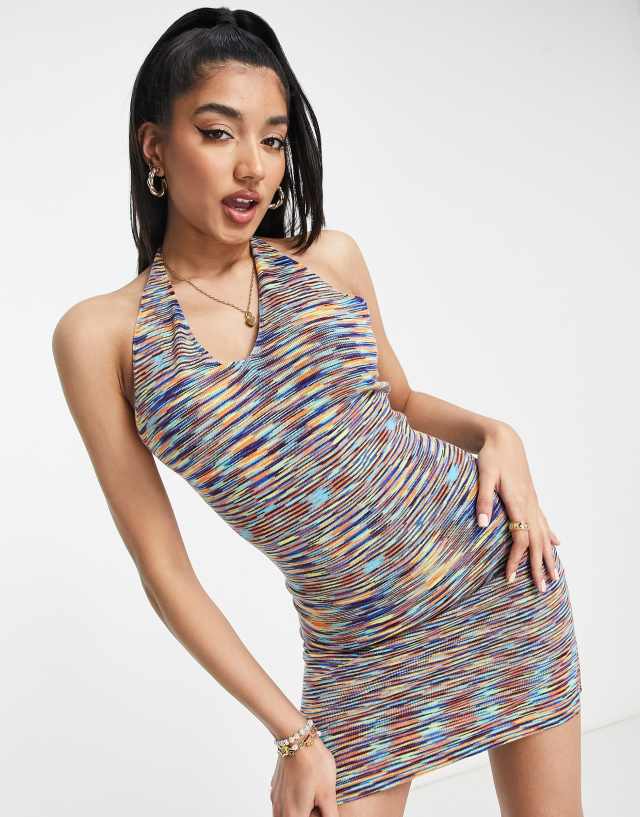 SNDYS knitted mini dress in space tie dye