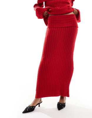 Sndys Rib Knit Fold-over Maxi Skirt
