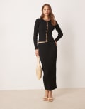 [SNDYS] SNDYS ribbed knit column maxi skirt in black (part of a set) M BLACK