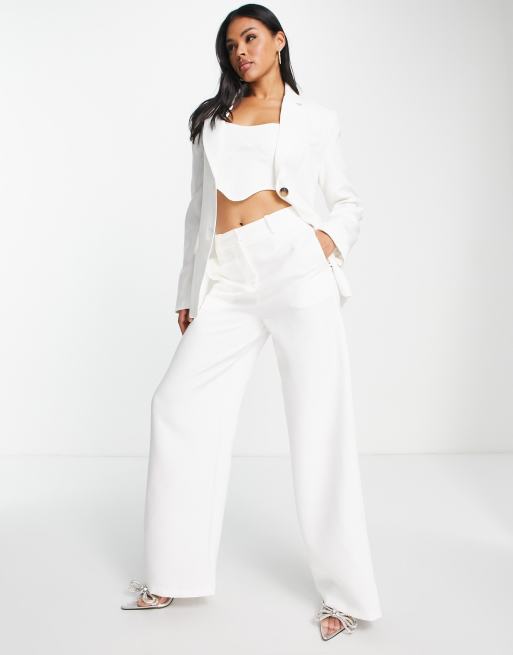 White trouser and discount blazer co ord