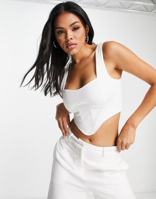 SNDYS tailored corset co-ord in white