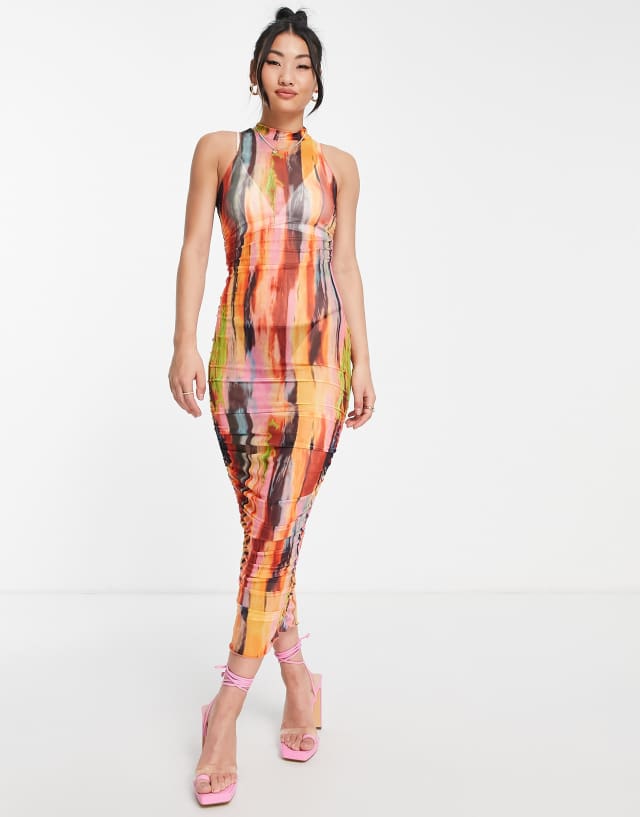 SNDYS x Molly King mesh midi dress in multi