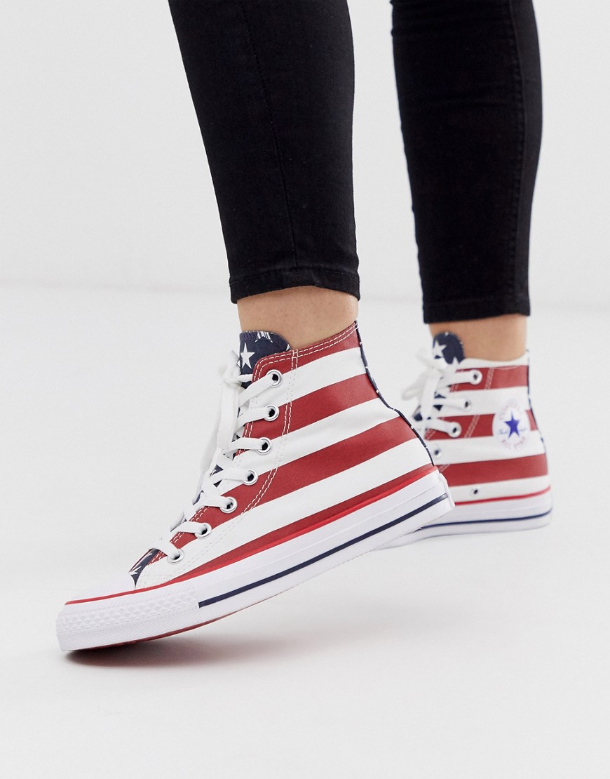Sneakers fra Converse Chuck Taylor All Star med det amerikanske flag-Rød