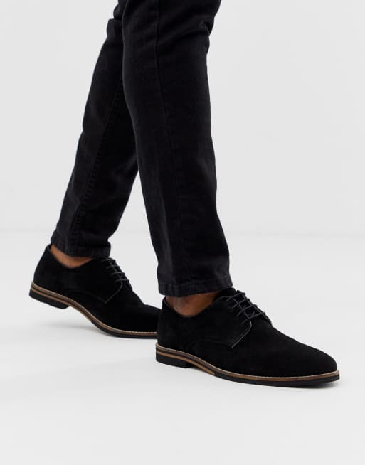 Snøresko i sort ruskind med kontrastsål fra ASOS DESIGN