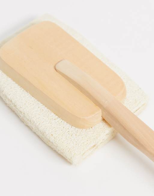 So Eco - Luffa plat avec manche en bois, 3 de 4