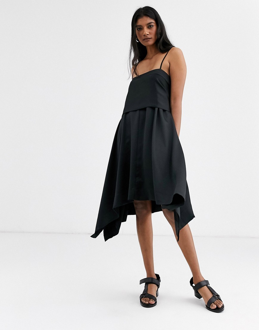 Soaked In Luxury layered 2 way dress-Black