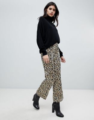 Soaked In Luxury - Losvallende broek met luipaardprint-Multi