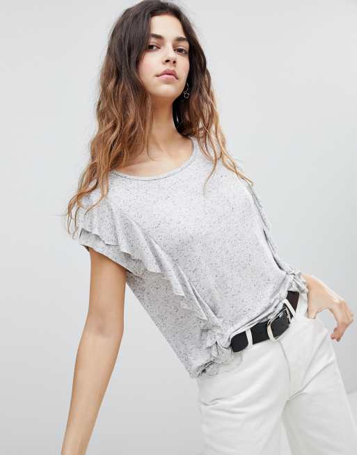 Soaked In Luxury Ruffle Side Neppy T-Shirt