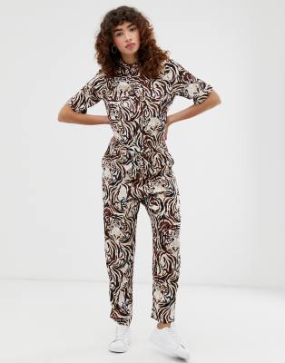 tiger print jumpsuit