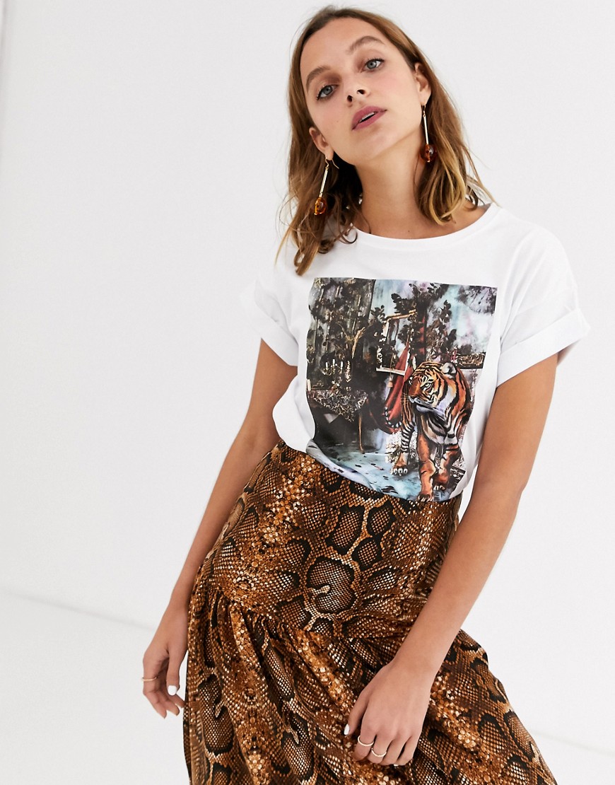 Soaked In Luxury tiger print t-shirt-White