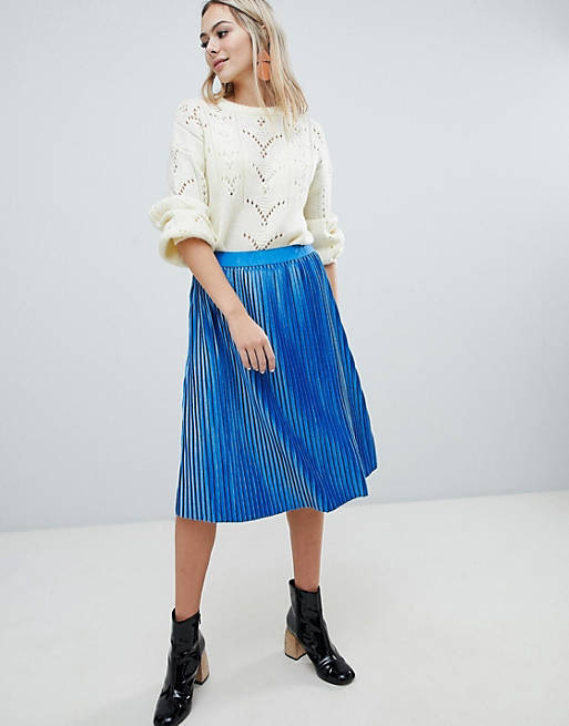 Soaked In Luxury Velvet Pleated Skirt