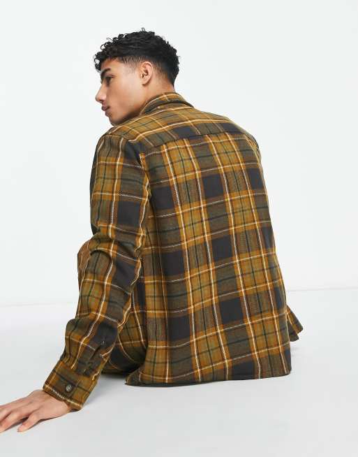 Sobrecamisa a cuadros marrones de franela de Only & Sons  , 3 de 4