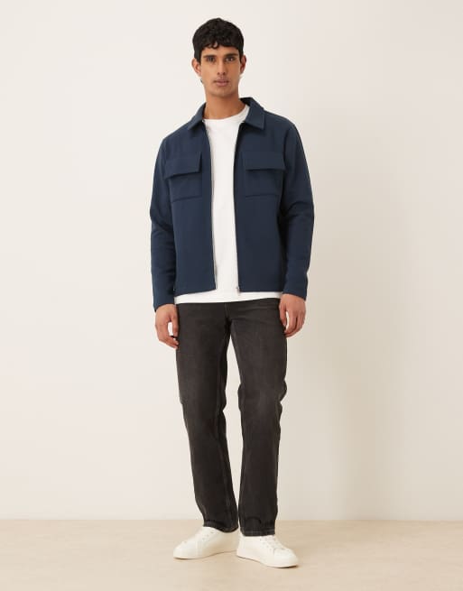 Sobrecamisa azul marino con bolsillos en el pecho de ASOS DESIGN, 2 de 5