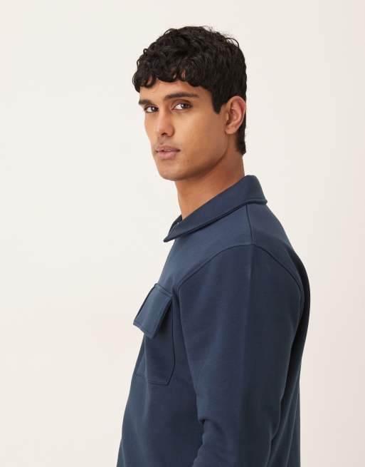 Sobrecamisa azul marino con bolsillos en el pecho de ASOS DESIGN, 4 de 5