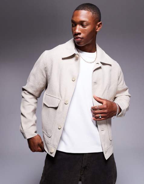 Sobrecamisa beis de lino de River Island - view 1