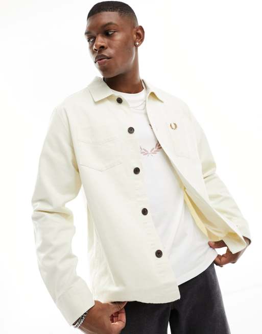 Sobrecamisa color crudo de sarga de Fred Perry