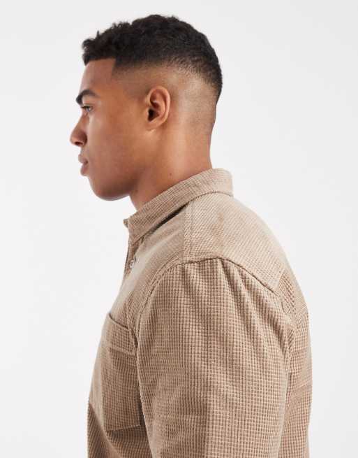 Sobrecamisa color piedra de pana gofrada de New Look, 4 de 5