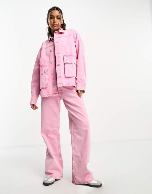 Sobrecamisa de corte cuadrado con lavado rosa Liedje de Waven (parte de un conjunto), 3 de 4
