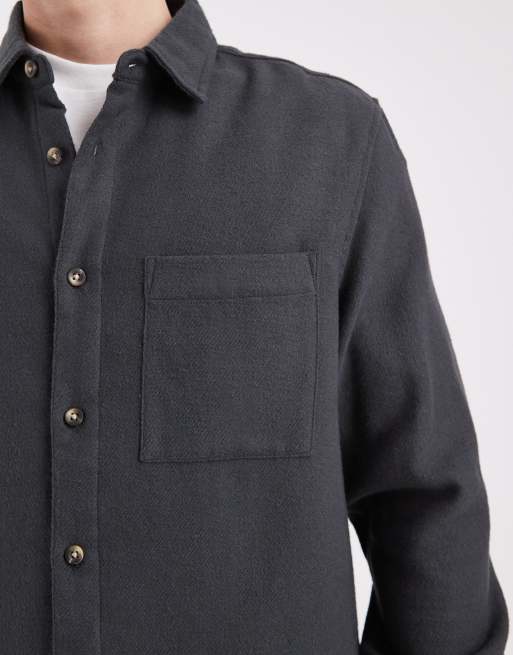Sobrecamisa gris carbón de estilo vintage de franela de ASOS DESIGN, 5 de 5