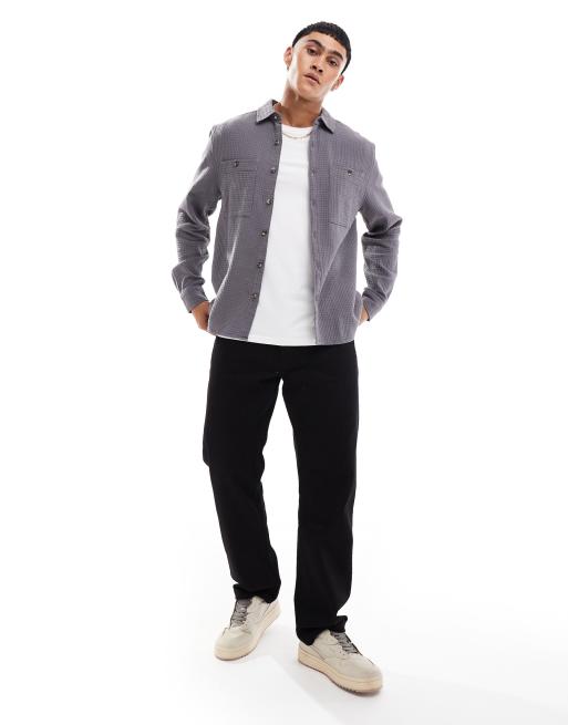 Sobrecamisa gris carbón de punto gofrado de ASOS DESIGN, 4 de 4