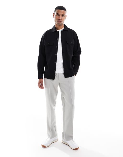 Sobrecamisa negra con acabado cepillado de Jack & Jones, 2 de 5