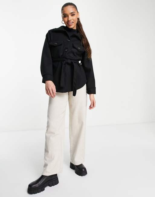 Sobrecamisa negra cruzada de NaaNaa