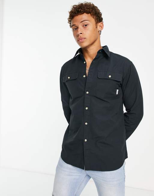 Sobrecamisa negra de algodón de Selected Homme 