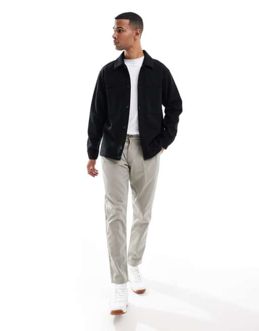 Sobrecamisa negra de tejido cepillado de Jack & Jones, 2 de 5