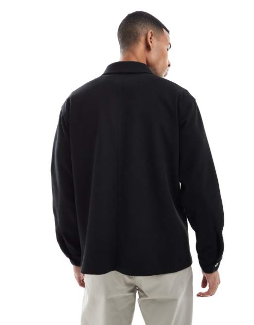 Sobrecamisa negra de tejido cepillado de Jack & Jones, 3 de 5