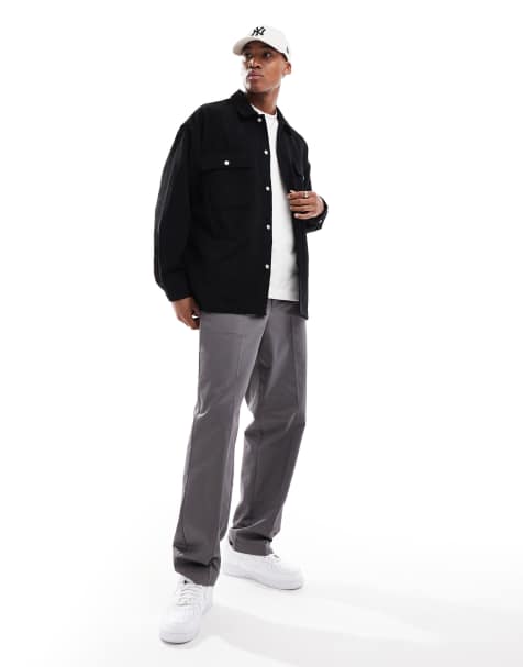 Sobrecamisa negra extragrande de pana de Jack & Jones - view 1