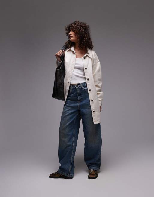 Sobrecamisa vaquera color crudo de Topshop