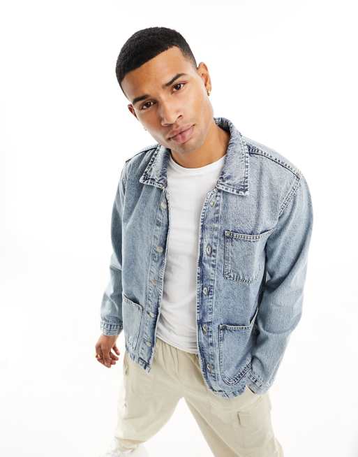 Sobrecamisa vaquera estilo worker con lavado azul de DTT