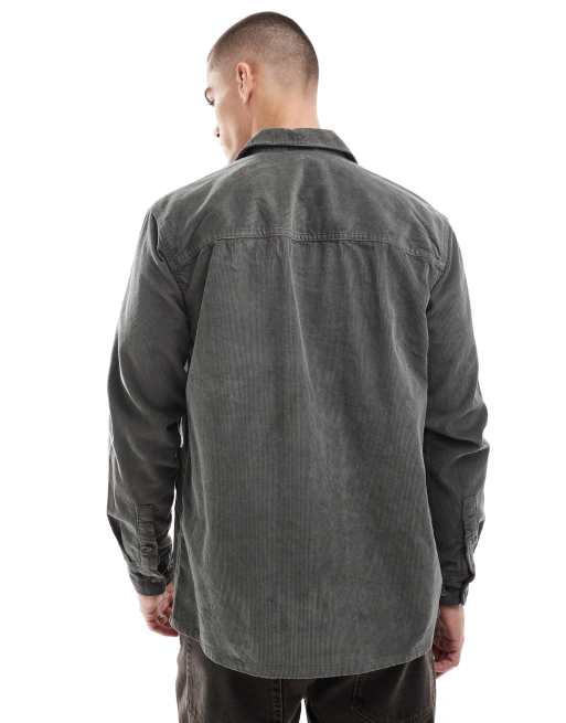 Sobrecamisa verde caqui con cremallera de pana de ONLY & SONS, 2 de 4