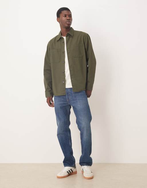 Sobrecamisa verde con bolsillos 100% de algodón de Selected , 2 de 5