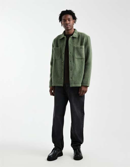 Sobrecamisa verde con bolsillos en el pecho de tejido texturizado de ASOS DESIGN, 2 de 5