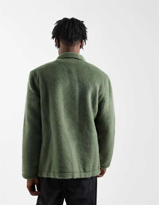 Sobrecamisa verde con bolsillos en el pecho de tejido texturizado de ASOS DESIGN, 3 de 5