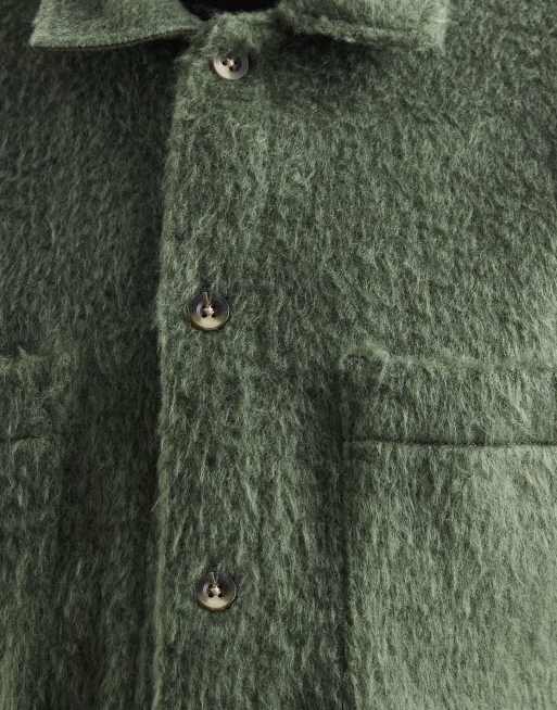 Sobrecamisa verde con bolsillos en el pecho de tejido texturizado de ASOS DESIGN, 5 de 5
