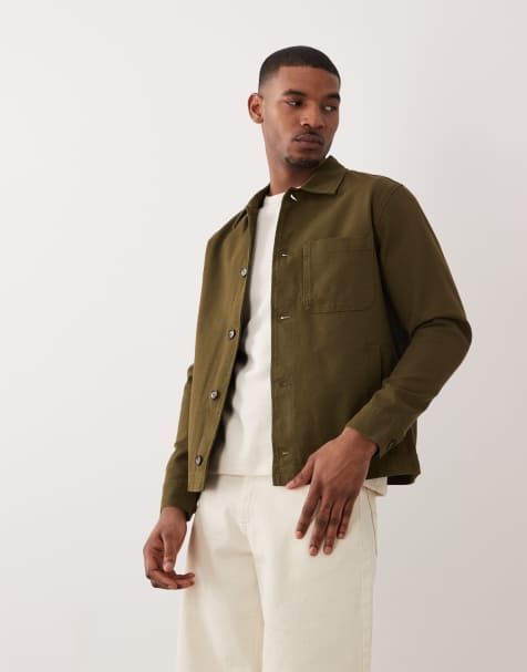 Sobrecamisa verde oliva de corte cuadrado de ONLY & SONS - view 1