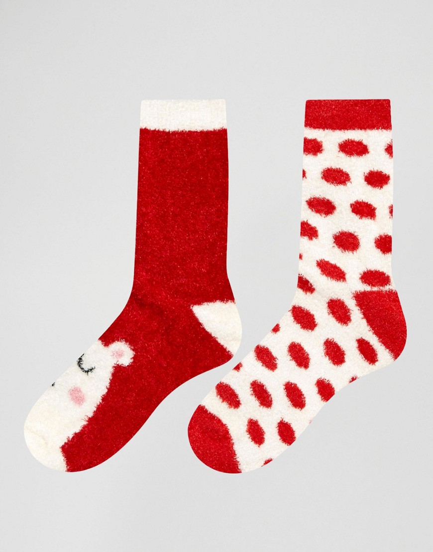Sock Shop - Calzini da notte con orsi natalizi-Rosso