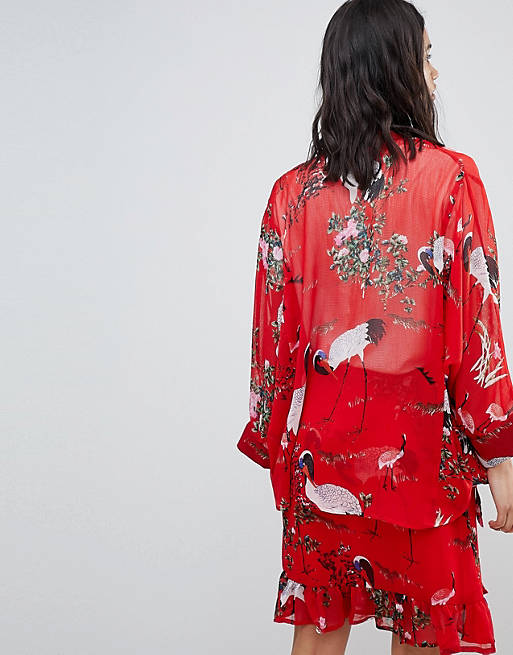 venlige læber slump Sofie Schnoor exotic bird print kimono | ASOS