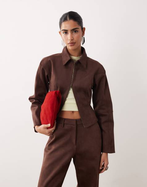 Soho Wardrobe oversized bomber jacket in brown - view 1