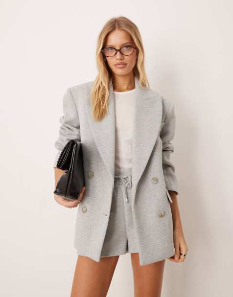 Soho Wardrobe oversized double breasted blazer in grey - view 1