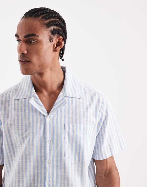 Sol Beach beach shirt in light blue stripe, 5 of 5