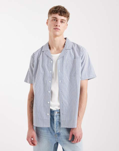 Sol Beach beach shirt in navy stripe