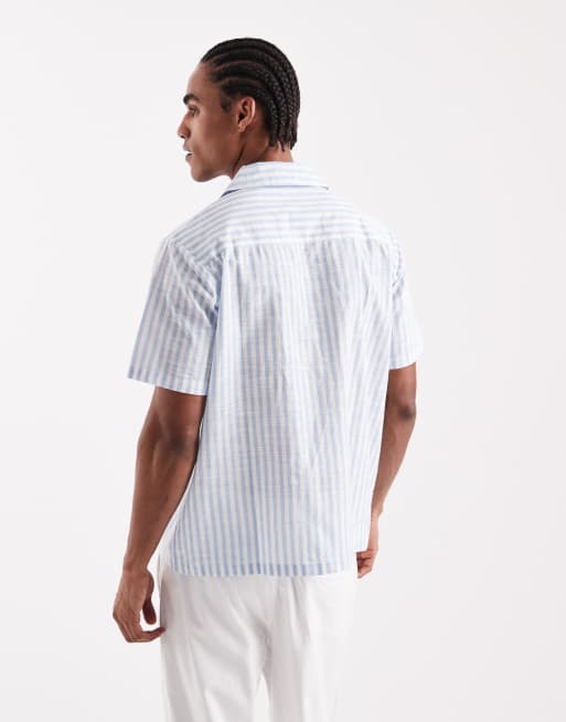 Sol Beach - Camicia da mare a righe azzurre, 3 di 5